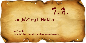 Tarjányi Netta névjegykártya